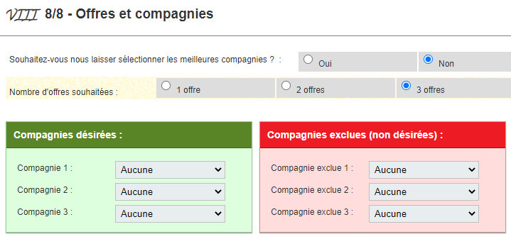 Nouvelle DO - offres des compagnies